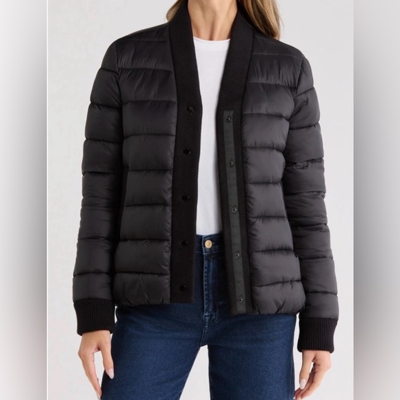 NWT Rebecca Minkoff Black Water Resistant Cardigan Stlye Puffer Jacket…